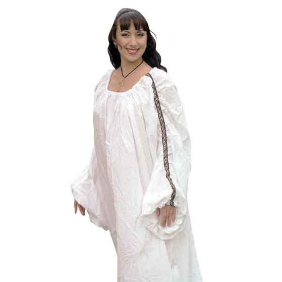 Medieval Chemise Under Dress Celtic Decorated 100% Cotton White NEW (C1081)  