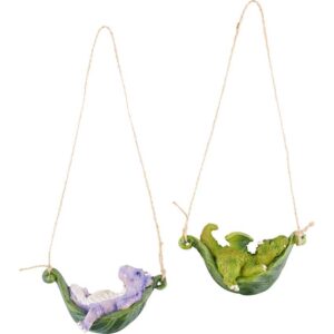 Baby Dragons on Hammock Ornament Duo