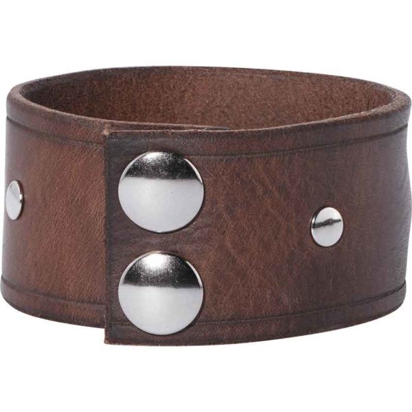 Simple Studded Leather Wrist Cuffs