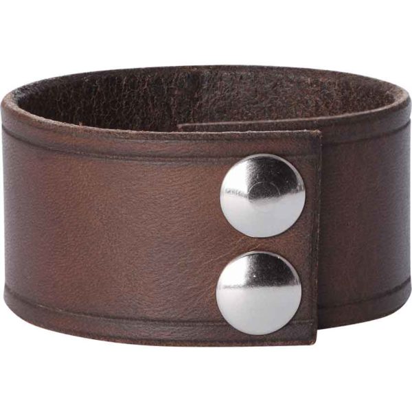 Leather Wrist Cuffs with Fleur de Lis