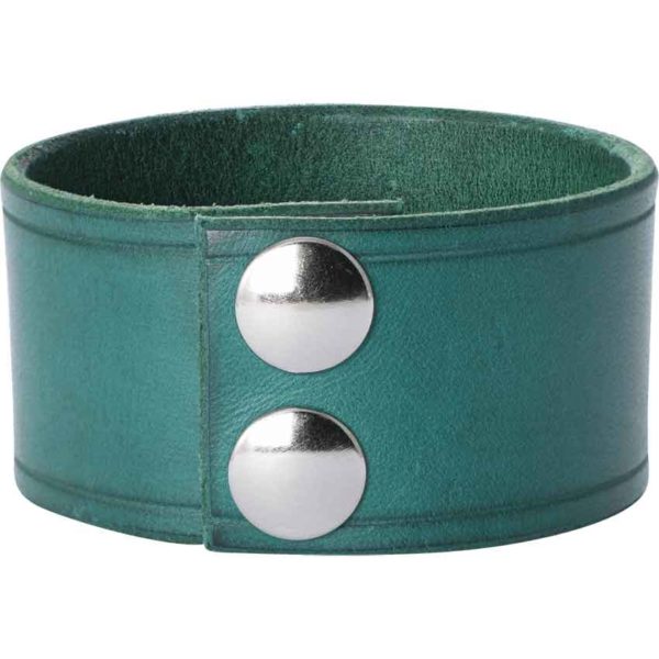 Leather Wrist Cuffs with Skull and Crossbones