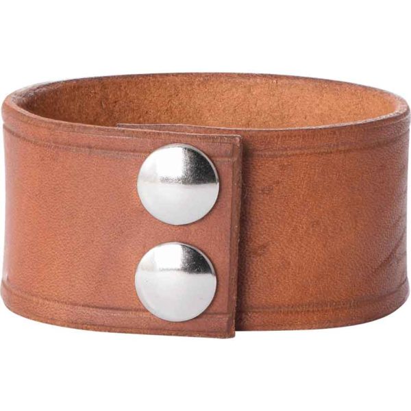 Leather Wrist Cuffs with Skull and Crossbones