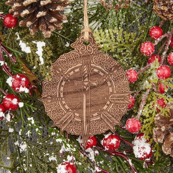 Medieval Weapons Wooden Christmas Ornament