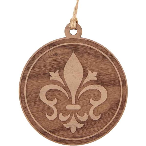 Fleur di Lis Wooden Christmas Ornament