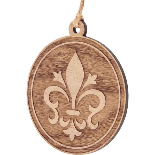 Fleur di Lis Wooden Christmas Ornament