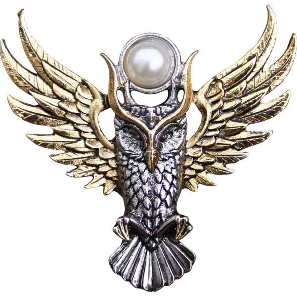 Golden Owl of Athena Brooch