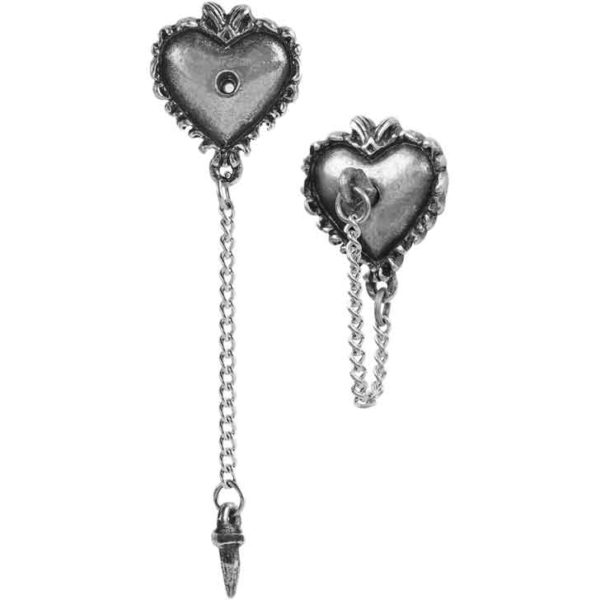 Witches Heart Stud Earrings