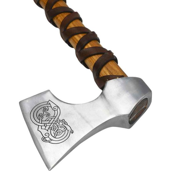 Etched Knotwork Viking Axe