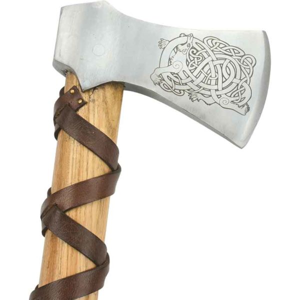 Viking Knotwork Wolf Axe