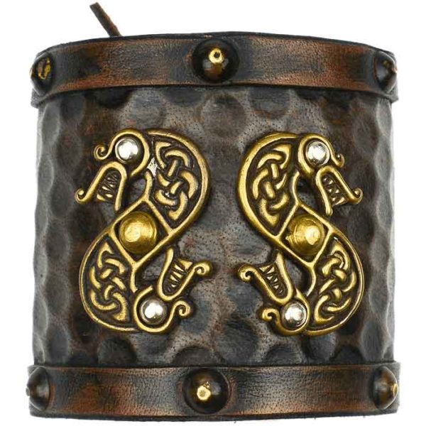 Serpents Viking Leather Cuff