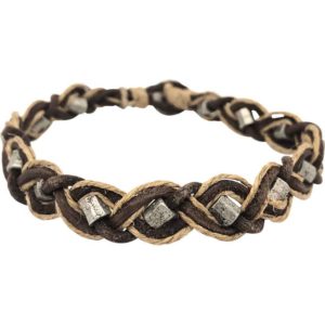 Jute and Leather Woven Viking Bracelet