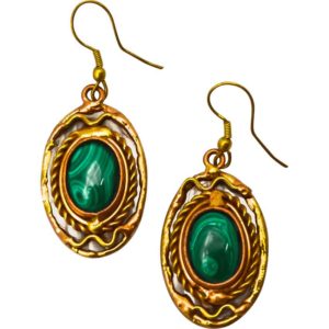 Malachite Ripple Medieval Earrings