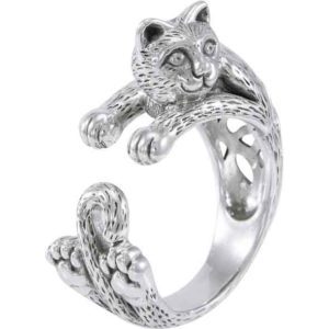 Sterling Silver Celtic Cat Ring