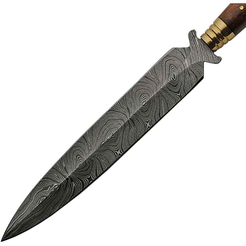 Damascus Short  Spear with Sheath