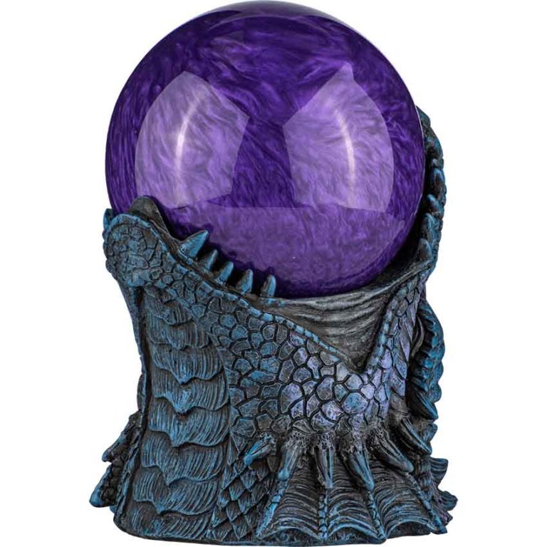 Dragon Head Purple Orb Statue - Cc10902 - Medieval Collectibles