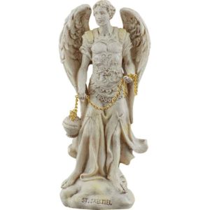 White Archangel Saeltiel of Prayer Statue