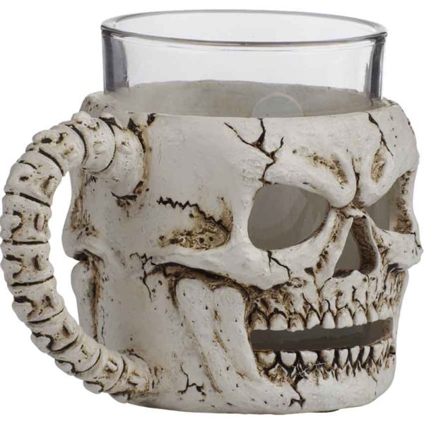 Grinning Skull Glass Cup