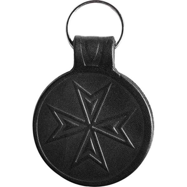 Templars Cross Leather Key Chain