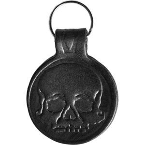 Skull Leather Key Chain