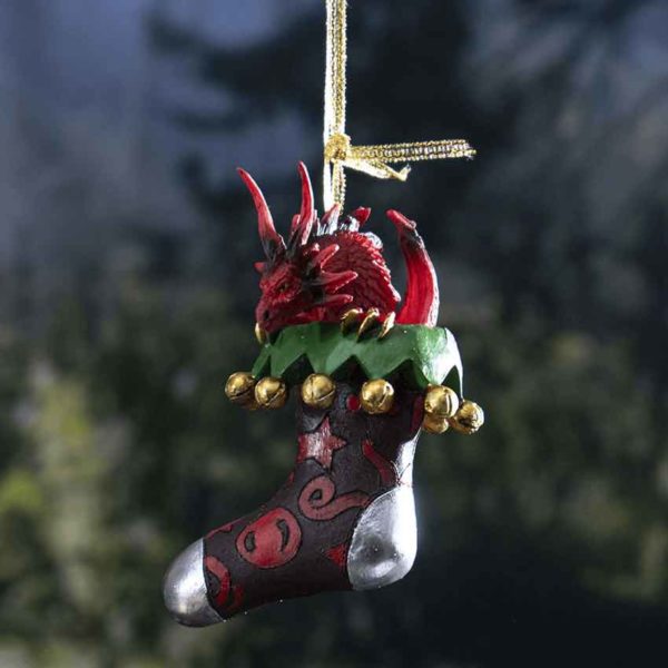 Dragon in Stocking Christmas Ornament