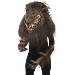 Snarling Werewolf Mask with Hands