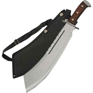 Brown Handle Curved Machete