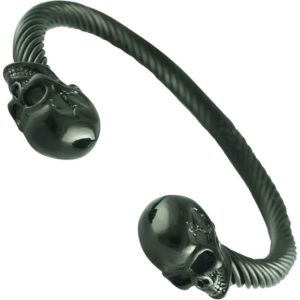 Black Skull Torc Bangle