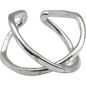 Silver X-Band Medieval Cuff Ring