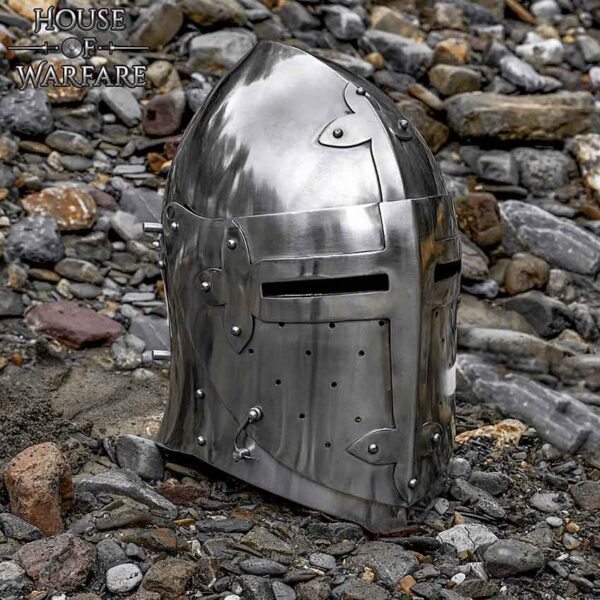 Knights Medieval Steel Helmet - 16 Gauge