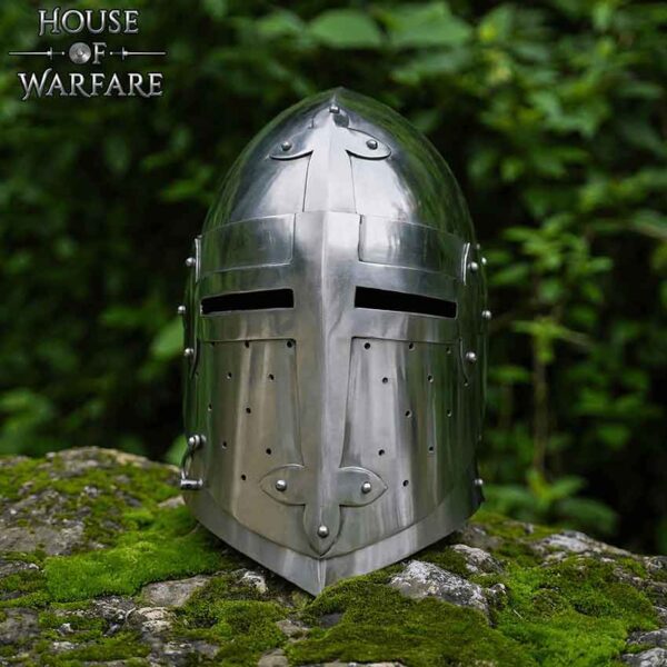 Knights Medieval Steel Helmet - 16 Gauge