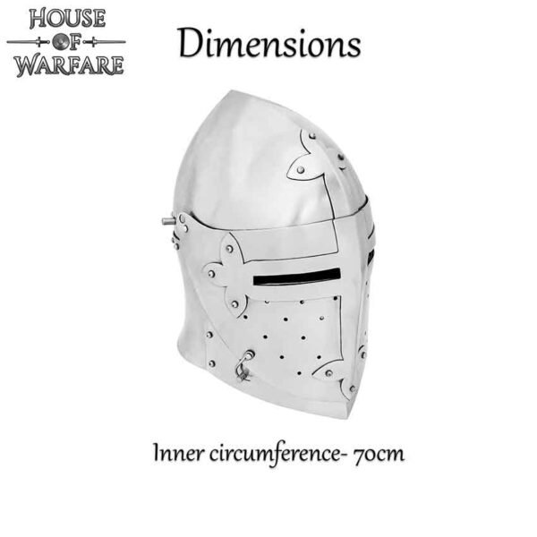 Knights Medieval Steel Helmet - 16 Gauge