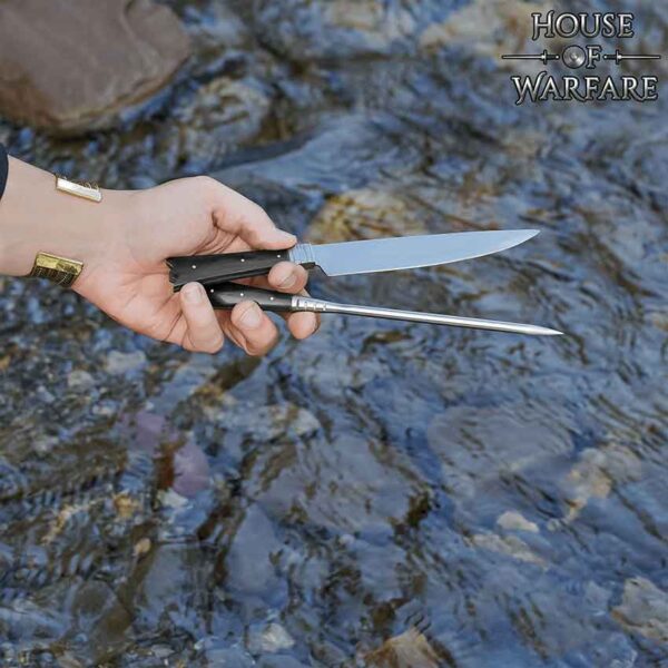 Medieval Knife and Pick with Black Sheath