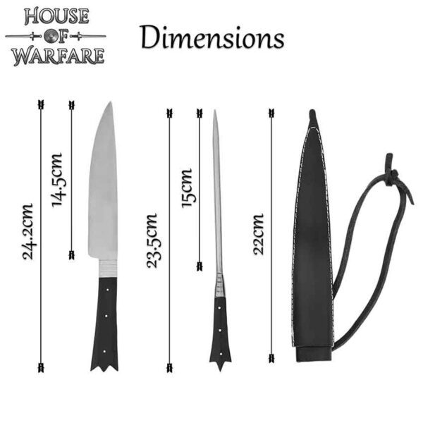 Medieval Knife and Pick with Black Sheath