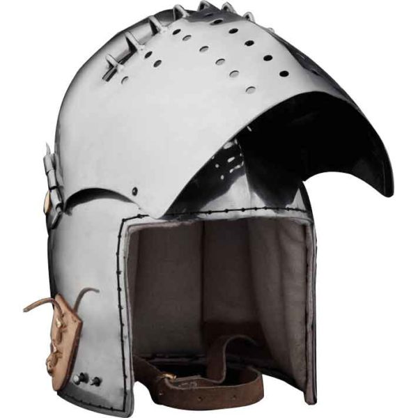 Curved Visor Bascinet Helmet