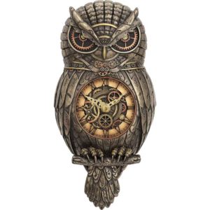 Steampunk Owl Pendulum Wall Clock