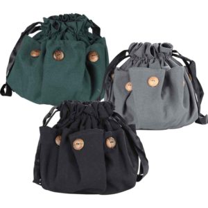 Buttoned Drawstring Bag