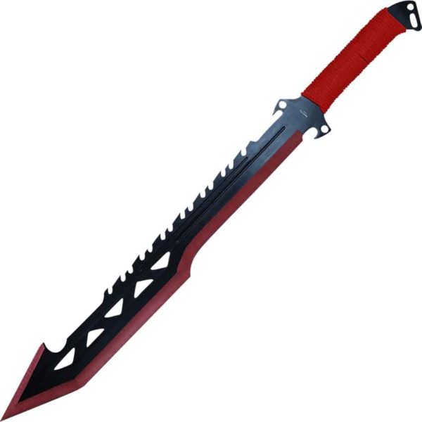 Two-Tone Red Sawback Fantasy Machete