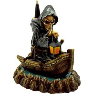 Reaper in Boat Backflow Incense Burner