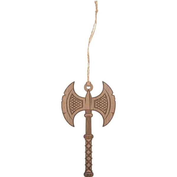 Viking Axe Wooden Christmas Ornament