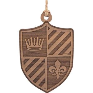 Medieval Crown and Fleur Shield Christmas Ornament