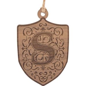 Mini Medieval Shield with Initial Christmas Ornament