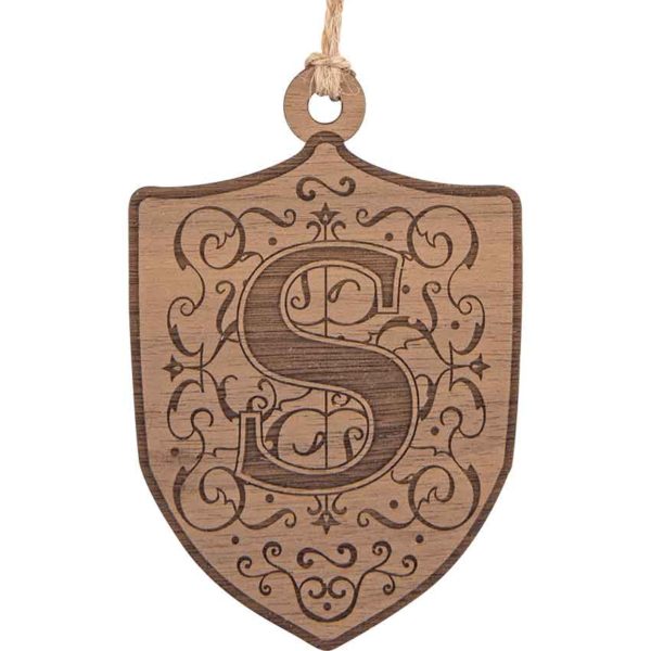 Mini Medieval Shield with Initial Christmas Ornament