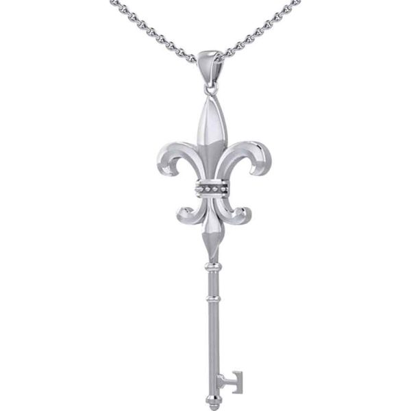 Silver Fleur-de-lis Key Pendant