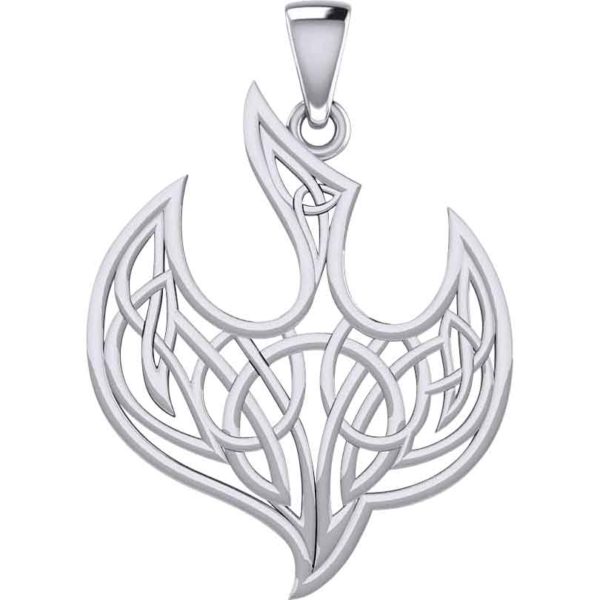 Silver Celtic Knotwork Bird Pendant