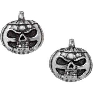 Pumpkin Skull Stud Earrings