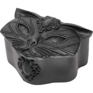 Black Sacred Cat Trinket Box