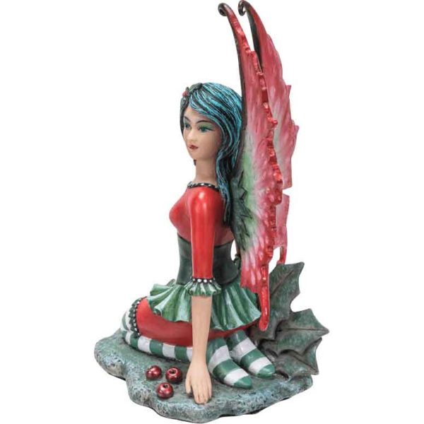 Holly Christmas Fairy Statue