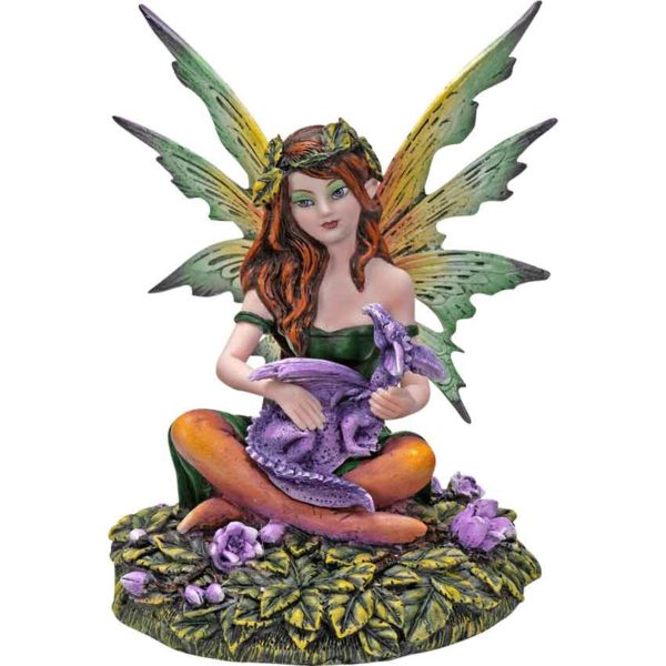 Fairy with Baby Dragon Statue