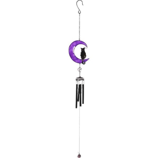 Black Cat on Moon Wind Chime