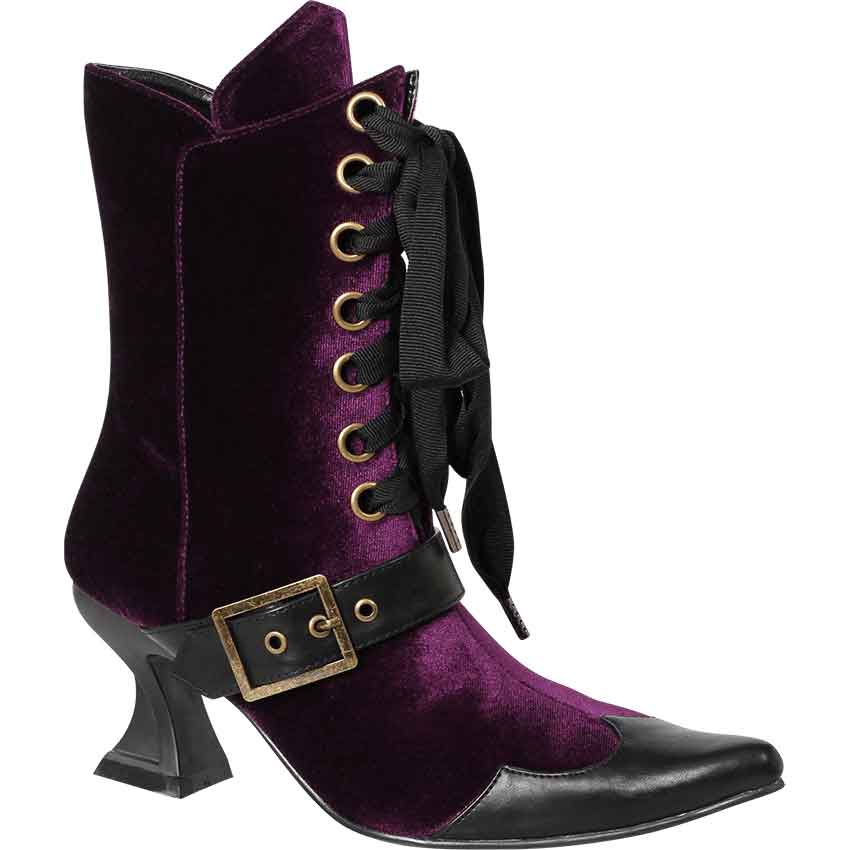 Velveteen Witch Ankle Boots